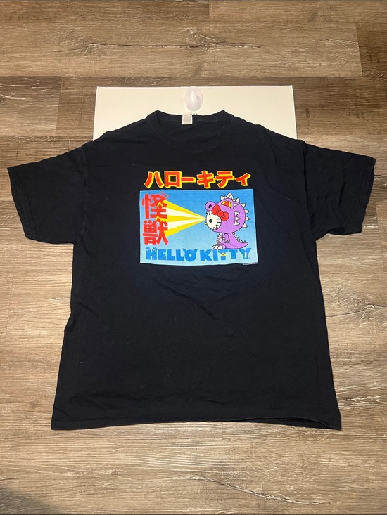 Hello Kitty Tops - Hello Kitty Black Tee with Colorful Monster Graphic